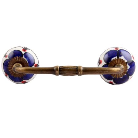 Navy Blue Canterbury Bells Ceramic Bridge Handle